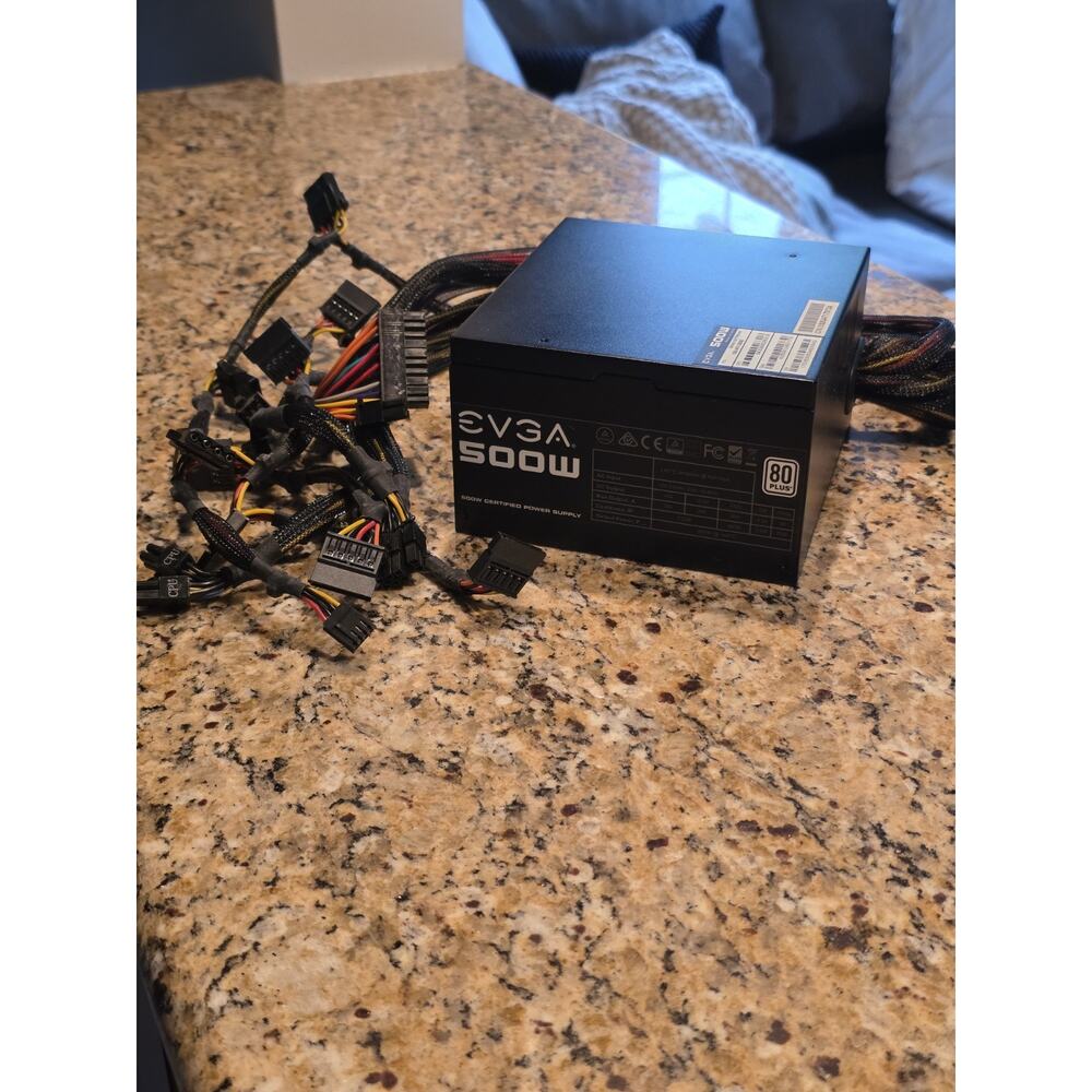 EVGA 500 Watt 80+ Power Supply – Used, Works Perfectly – Great Condition